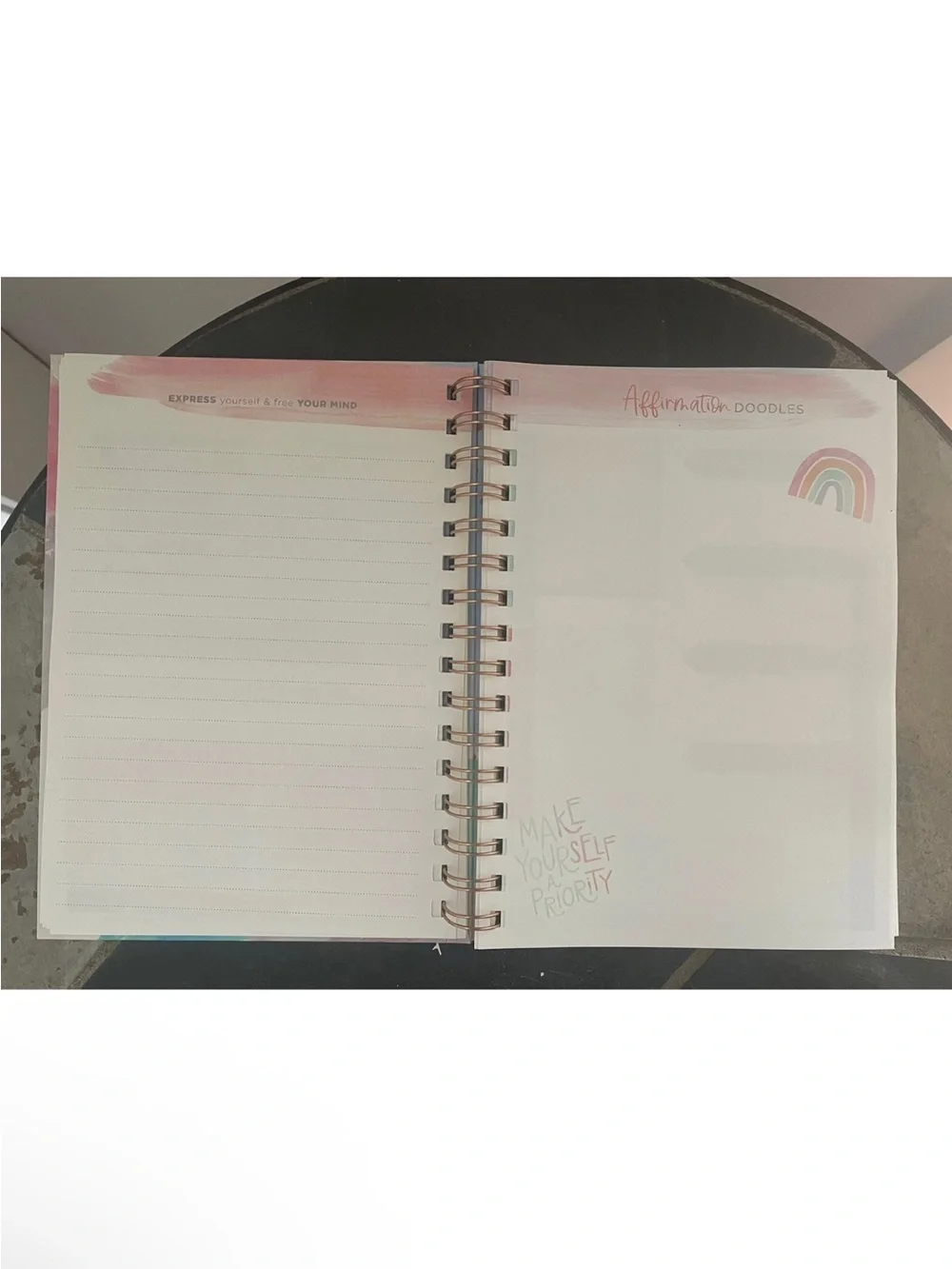 Pastel Multi-Color Wellness Journal with Gold Foil Spiral Binding